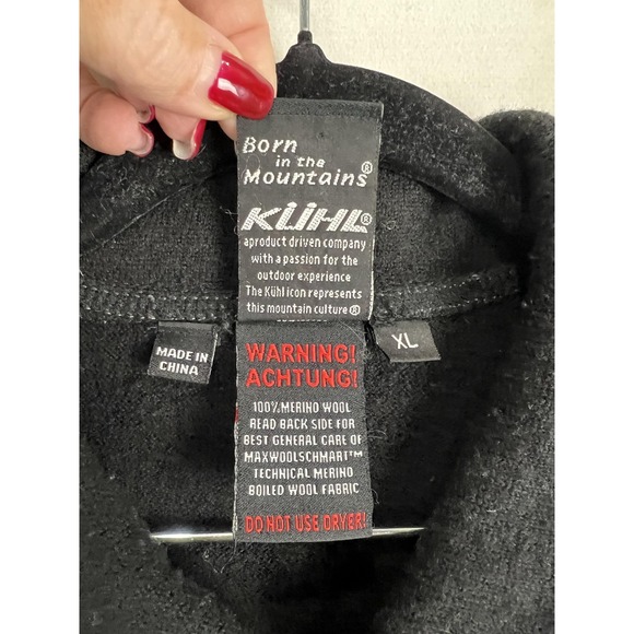 Kuhl Jacket Mens XL Black Boiled Merino Wool Full Zip Bomber Outdoor Hiking - Picture 5 of 8